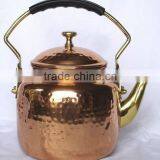 BPA Free Pure Copper Polished Hammered Finish Kettle for Tea, Cute Brew Kettle, Unique Tea Kettle, Portable Tea Kettle, thumbnail-1