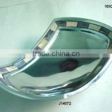 Mirror polished Cast aluminium Bowl with mosaic of bone in white and grey