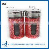 Nice Plastic Coating Cylinder Glass Salt and Pepper Bottle thumbnail-1