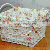 Handmake Wooden Laundry Wicker Basket Cabinet thumbnail-2