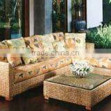 LIVING GUEST ROOM SOFA, FUNITURE FRAME WOODEN AND WATER HYACINTH COAT thumbnail-1