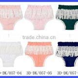 Orange Cotton Ruffle High Waist Lace Fringe Baby Bloomers Wholesale thumbnail-5