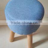 Living Room Furniture Padded Round Stool Ottoman Wooden Pouf thumbnail-4
