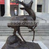 Bronze Factory Metal Life Size Large Brass Deer Statue for Garden thumbnail-1