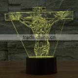 Jesus Christmas Light 3D Illusion Acrylic LED Night Light thumbnail-3