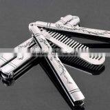 Wholesales Sliver Comb Multi Function Stainless Steel Trainer Tool Butterfly Comb