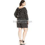 Plus Size Long-Sleeve Geo-Print Romper thumbnail-2