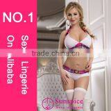 Newest High Quality Hot Sales Wholesale Spandex White and Red Little School Girls Suit Lingerie thumbnail-1