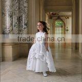 White Halter off Shoulder Taffeta Gown Handmade Baby Dress thumbnail-1
