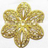 Brass Flower Hair Accessories Hollow Out Metal Flower Garment Accessories Fashion Flower Jewelry Finding thumbnail-6