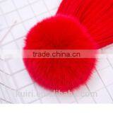 Factory Supply 14cm Fox Fur Ball Cap Pom Poms Winter Hat for Women Girl 's Wool Hat Knitted Cotton Beanies Cap Brand New Design thumbnail-4