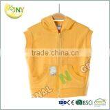 Yellow Sleeveless Kid Zip Up Hood Jacket Children thumbnail-1