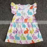Wholesale Baby Clothes Cotton 3/4 Sleeve Ruffle Raglanbaby Icing Ruffle Top With Bunny Printed thumbnail-3