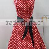 Western Sleeveless High Waist Midi Gowns Party Wear A Line Polka Dot Printed Dresses for Fat Girls 50's Style Dress thumbnail-1