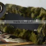 Handmade Lady Bag Leather Tote Bag For Women, Rabbit Fur Lady Handbag thumbnail-5