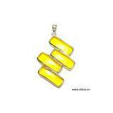 Sell 925 Sterling Silver Pendant With Yellow Crystal Gum thumbnail-1