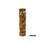 Wood Sculpture Goddess Saraswati Figure India Art Hindu thumbnail-1