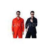 Orange / Black Factory Worker Uniform For Men 65% Polyester 35% Cotton