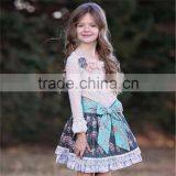 Top Quality Girls Clothing 3 Different Colors Flower Printed Girls Dress for Wholeasale thumbnail-6