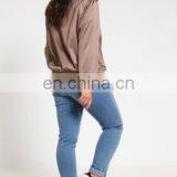 Women Custom Satin Plain Bomber Jacket Wholesale thumbnail-3
