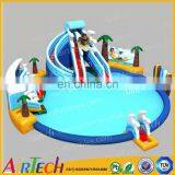 Giant inflatable water park on land for theme park