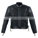 HMB-0474A LEATHER JACKETS MOTORBIKE COATS BLACK BIKER STYLE