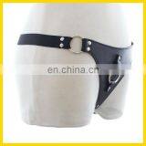 Black Leather Chastity Belts Strap on Sex Toys Dildo thumbnail-1