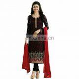 Party Wear Salwar Kameez 2017 / Prachi Desai Straight Cut Semi-Stitched Suits 2017(salwar Kameez Suits) thumbnail-1