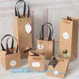 China Manufactures Retail Flat Popcorn Waterproof Grocery Black Handle Christmas Gift Paper Bag,gift Packaging Shopping