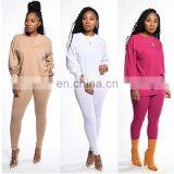 Women Casual Outfits Lounge Wear Custom Print Basic T Shirt Pants Two Piece Set thumbnail-5