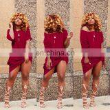 LAITE D2064 Women Short Sleeve Casual Dresses Solid Color Women Autumn Plus Size Dresses thumbnail-5