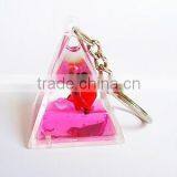 Double Heart Shaped Acrylic Keychain, Wholesale Plastic Keyring thumbnail-4
