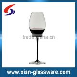 Promotional handmade clear wine glass with black stem/wholesale wine glasses with black stem for home/wedding