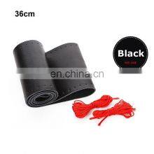 Car Silicone Steering Wheel Cover Disposable Steering Wheel Cover 17 Inch Steering Wheel Cover Diy Genuine Leather Cowhide Braid thumbnail-2