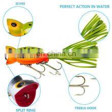 New Design 10 Colors 5cm/11g Plastic Hula Popper Fishing Lure Bait Colorful Paint Hard Floating Fishing Lures thumbnail-2