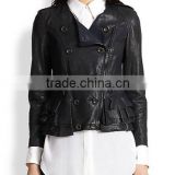 Leather Ruffle Jacket for women