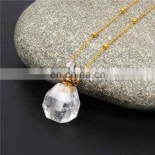 Natural Jade Natural Amethyst Perfume Essential Oil Bottles Rose Quartz Crystal Perfume Bottle Pendant Necklace thumbnail-5