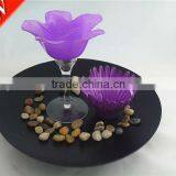 Glass Flower Candcandelabra With 7-days Church Candles