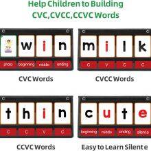CVC Word Builder Desktop Pocket Chart With 107 Cards, Kids Word Builder Games for CVC CVCC CCVC Learning Reading Spelling Early Education Tool for Preschool Kindergarten Classroom thumbnail-4