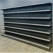 Double Side American Standards Metal White Supermarket Gondola Shelf Rack thumbnail-4