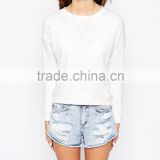 ladies Petite Blank Crop Sweat