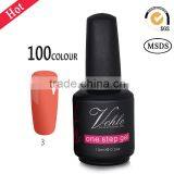 15 ml free sample no base no top coat one step gel nail polish with 72 colors