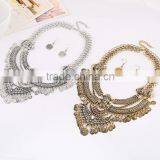 Boho Style Crescent Fringed Crude Chain Clavicle Necklace Fashion Coin Jewelry Set thumbnail-2