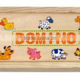 China Toys 28 Pcs Duck Dog Pig Sheep Cow Horse Animal Design One Piece Two Image in a Wooden Box Domino Brick thumbnail-2
