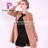 Spring Fashion Lapel Women Medium Length Slim Fit Wool Coat thumbnail-5