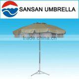 240CM Wholesale Oxford Fabric Light-yellow Fibre Glass With Tilt and Lace Beach Sun Umbrella thumbnail-1