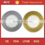 Wedding gold silver decor glass braid charger plates
