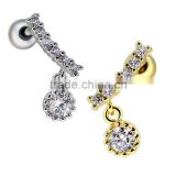 Stainless Steel Cartilage Barbell Line Dangle Tragus Earring