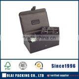 Hot Popular Brown Leather Cufflink Boxes for Wholesale thumbnail-1