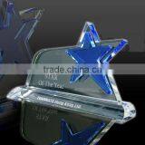 Blue star crystal awards crytsal name plaques for business gifts